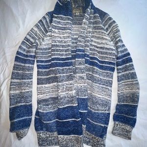LUCKY BRAND Black/Blue Knitted Cardigan, Medium